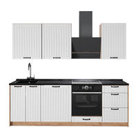 KÜCHENZEILE Fame-Line, Weiß Landhaus/Goldkraft Eiche, 230 cm, AP Anthrazit - Honigeiche/Weiß, Holzwerkstoff (230/206.8/60cm) - Vicco