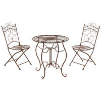 BALKONSET Bistroset Fuver Metall Braun 2 Personen - Braun, Metall - DELUKE