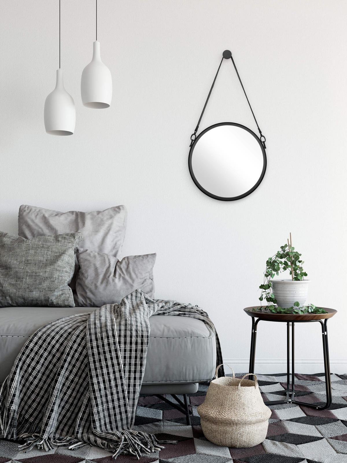 WANDSPIEGEL Schwarz 40/71 cm - Schwarz, Metall (40/70.5/6cm) - KUNSTLOFT