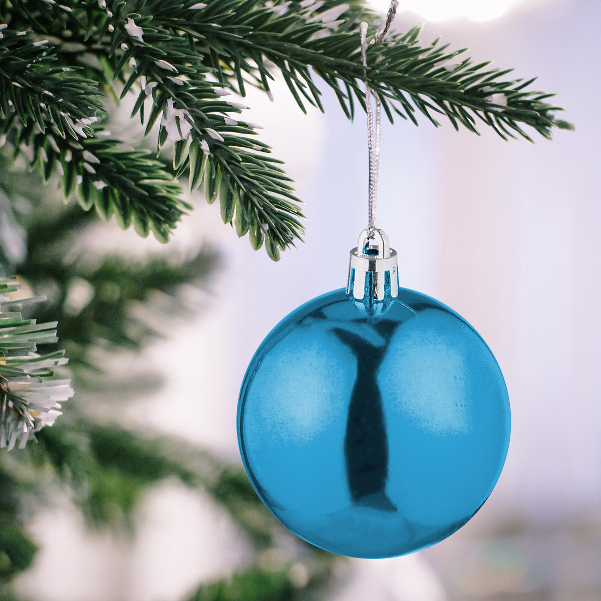 50XWEIHNACHTSKUGELN - Türkis, Kunststoff (6/7/6cm) - Relaxdays