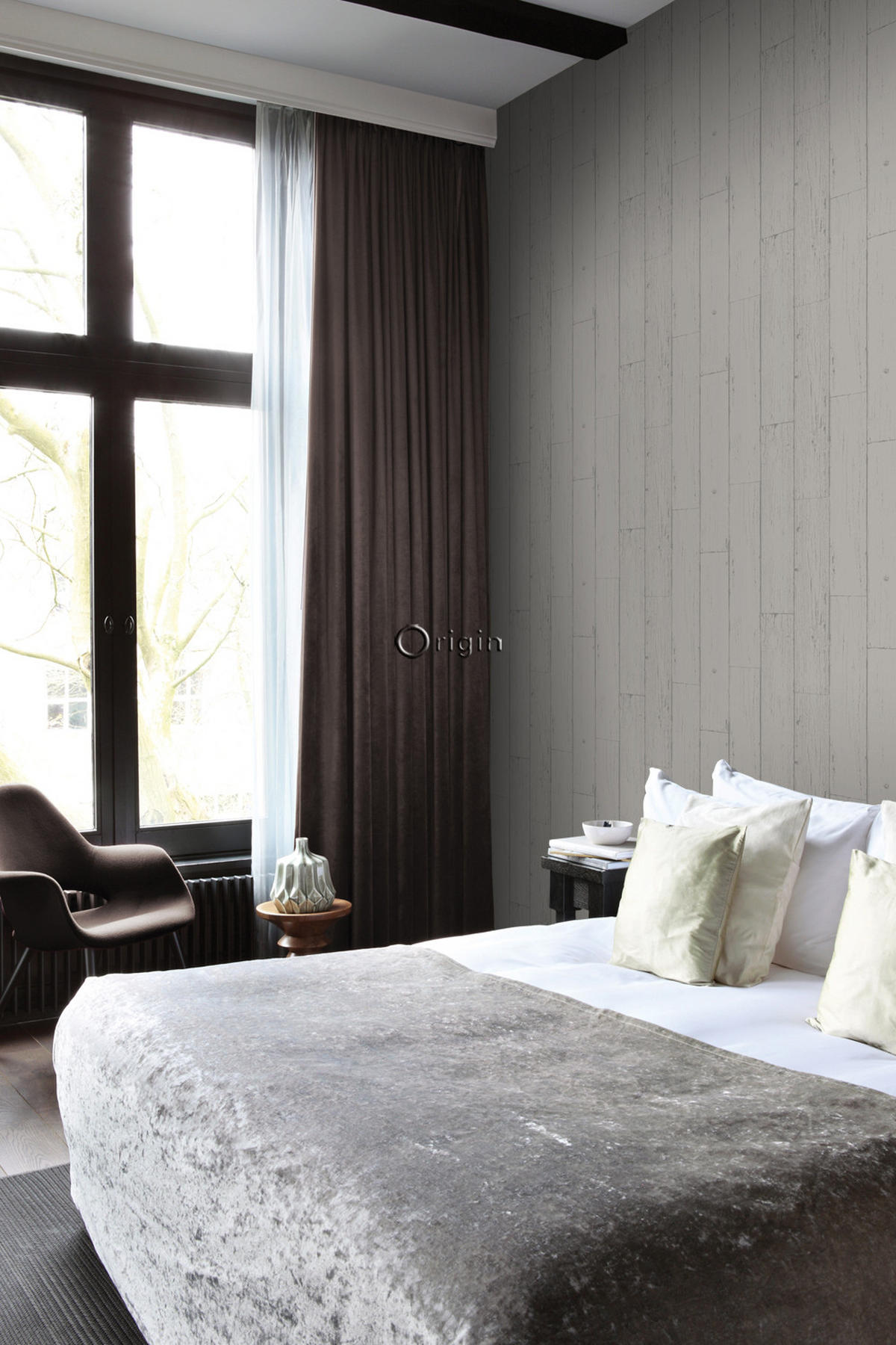 TAPETE Holz-optik 53 cm x 10.05 m - Grau, Papier (53/1000cm) - Origin Wallcoverings