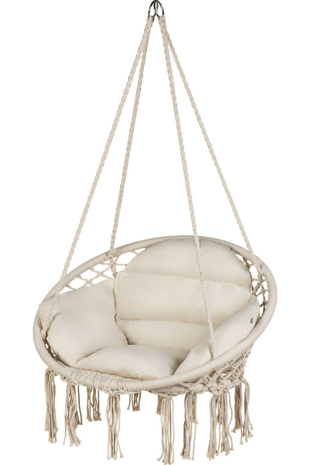 HÄNGESESSEL mit Kissen, bis 150 kg - Beige, Textil (62/108/62cm) - Luverno