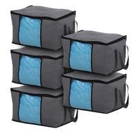 AUFBEWAHRUNGSTASCHE L 5er Set Dunkelgrau - Dunkelgrau, Textil (60/40/40cm) - SVITA