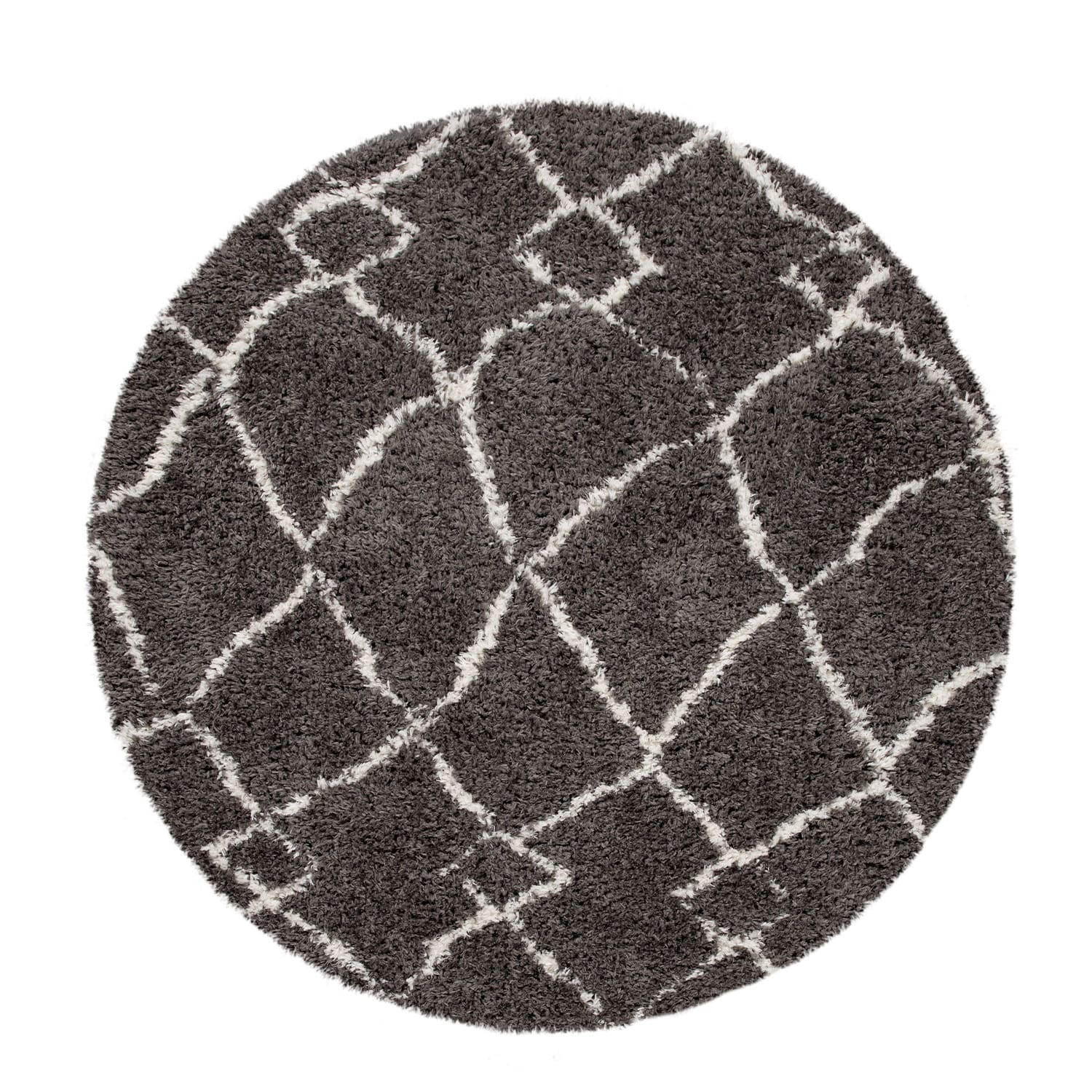 Paco Home Hochflorteppich Anthrazit 120x120 cm