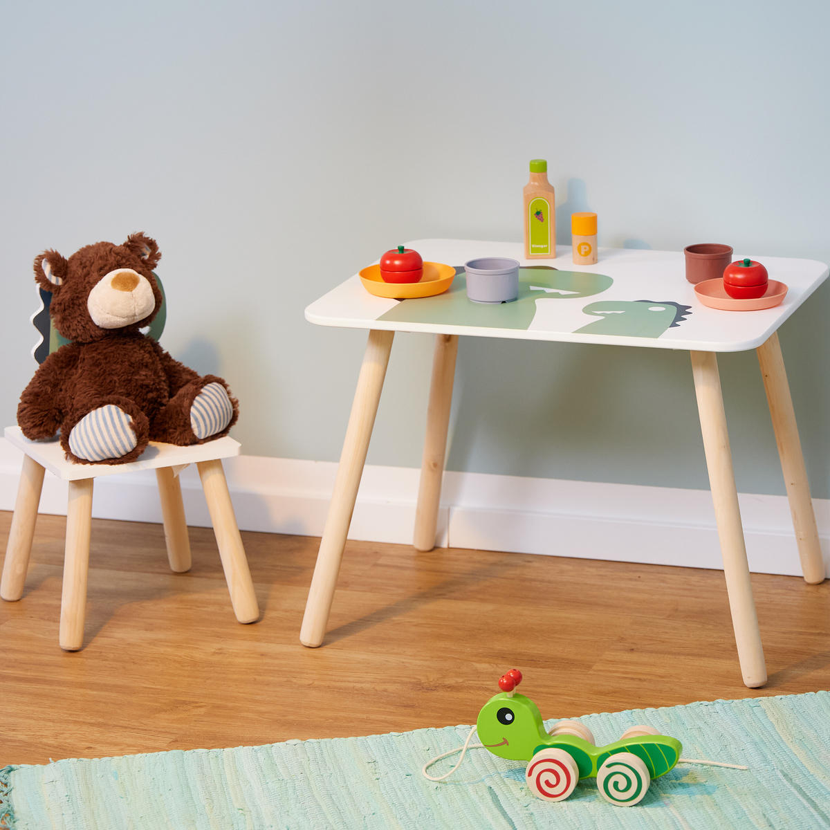 2-TLG.KINDERSITZGRUPPE - Multicolor, Holz/Holzwerkstoff (60/45/45cm) - Relaxdays