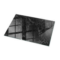 TISCHPLATTE 100x70 cm Marmoriert mit Aderung - Dunkelgrau/Hellgrau, Glas (100/70/0.4cm) - TULUP