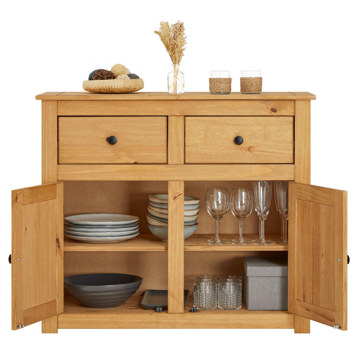 KOMMODE CANCUN gebeizt/gewachst - Kieferfarben, Holz (93/80/40cm) - CARO-Möbel