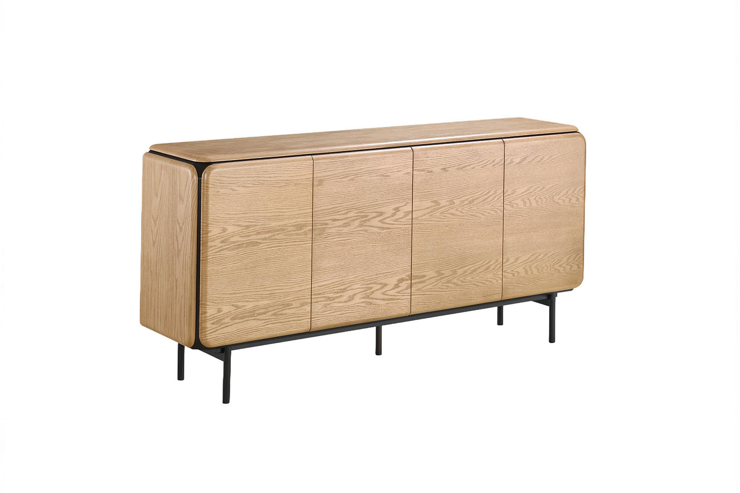 SIDEBOARD AVRIL Braun Eiche - Schwarz/Braun, Holzwerkstoff/Metall (181/87/40cm) - KAWOLA