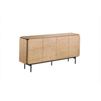 SIDEBOARD AVRIL Braun Eiche - Schwarz/Braun, Holzwerkstoff/Metall (181/87/40cm) - KAWOLA
