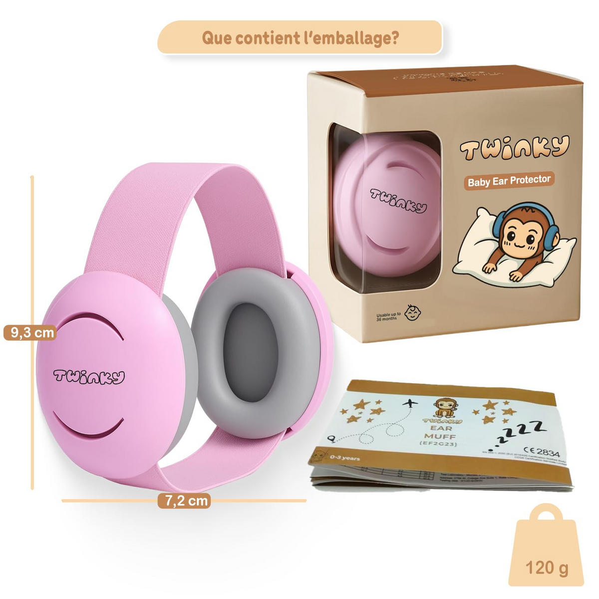 OHRENSCHÜTZER für Baby und Kinder 0-36 Monate Rosa - Pink, Kunststoff (7/5cm) - Twinky