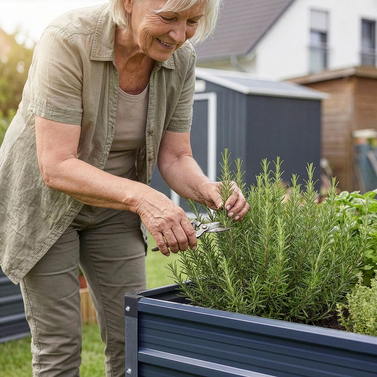 PFLANZBEET Nijmegen - Anthrazit, Metall (240/44/47cm) - [en.casa]