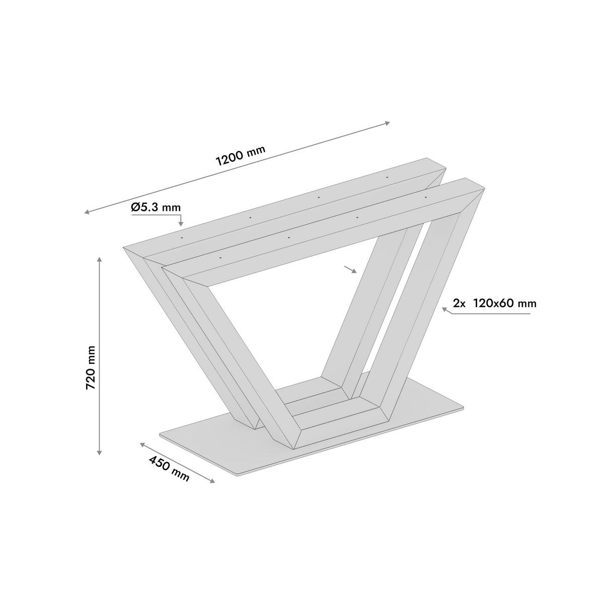 TISCHBEINE Mintaka Metall Schwarz 72cm - Schwarz, Metall (45/72/120cm) - Metalo Pro