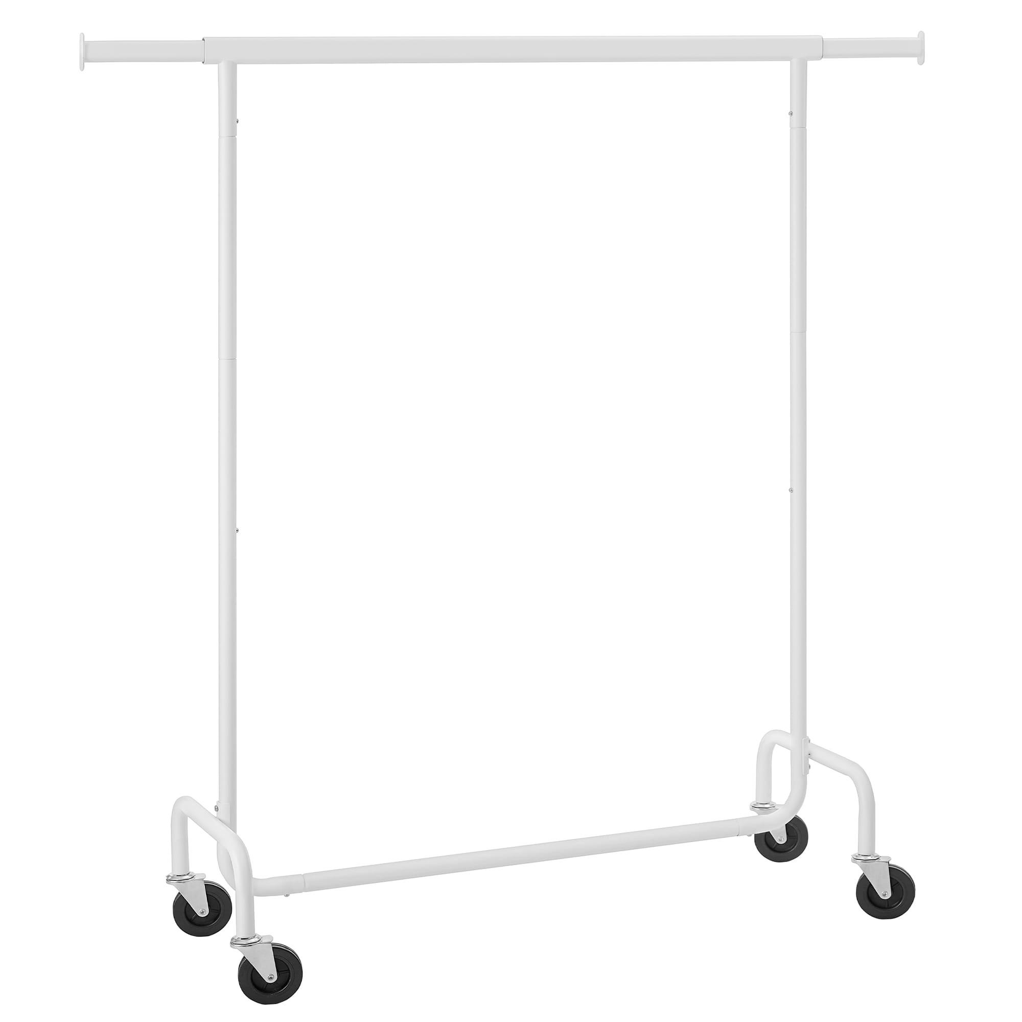 KLEIDERSTÄNDER auf rädern, weiß - Weiß, Metall (150/160/45cm) - A2A Home