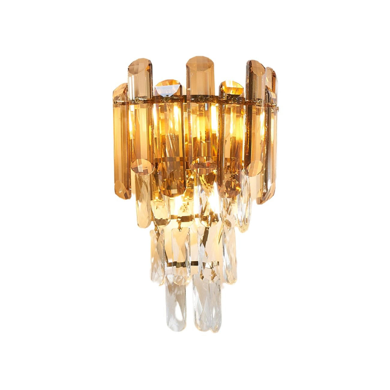 WANDLEUCHTE Elemia, Gold, transparent und bernsteinfarben, 35cm - Goldfarben, Glas (15/35/22cm) - KOSILUM