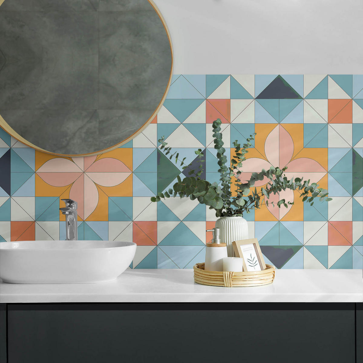 WANDPANEEL 120x60 cm selbstklebend Fiorenza - Orange, Kunststoff (60/1.6/120cm) - Wallfluent