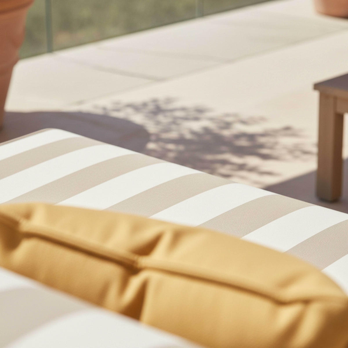 GARTENSOFA mit 2 Sitzplätzen, Beige - Beige, Metall - Oviala