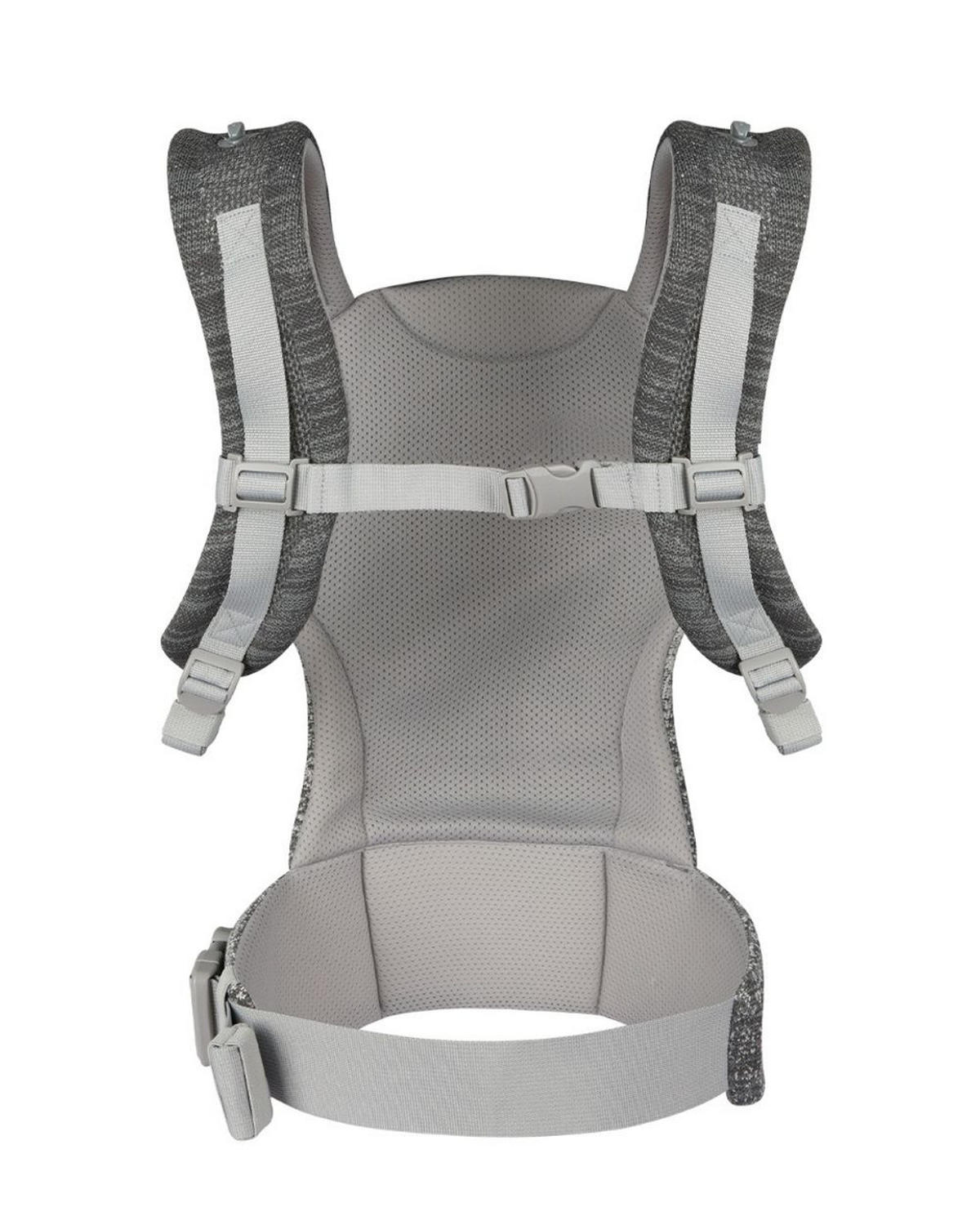 BABYTRAGE Hoody Fly grau Hüftsitz, 3 Tragepositionen, Strickstoff, gepolsterte Gurte, 15 kg - Grau, Textil (25/15/65cm) - Kikka boo