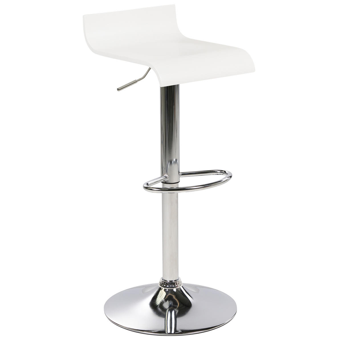 BARHOCKER 2er-Set weiß höhenverstellbar Valencia - Silberfarben/Weiß, Holzwerkstoff (42/42cm) - Beliani