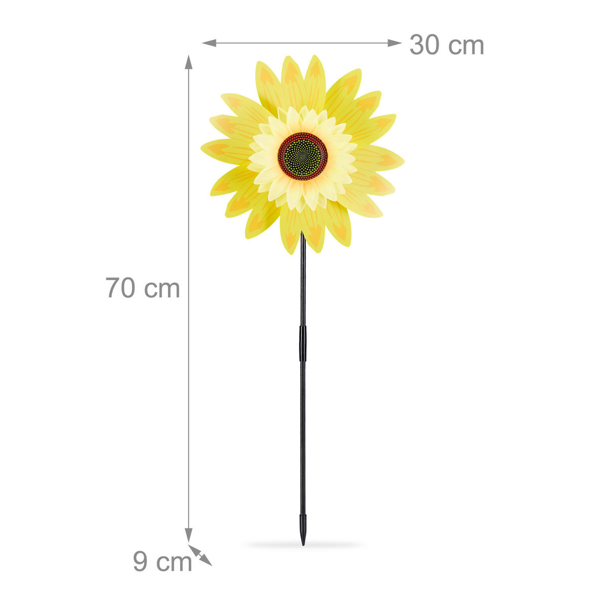 WINDRAD Blume - Gelb, Kunststoff (30/70/9cm) - Relaxdays