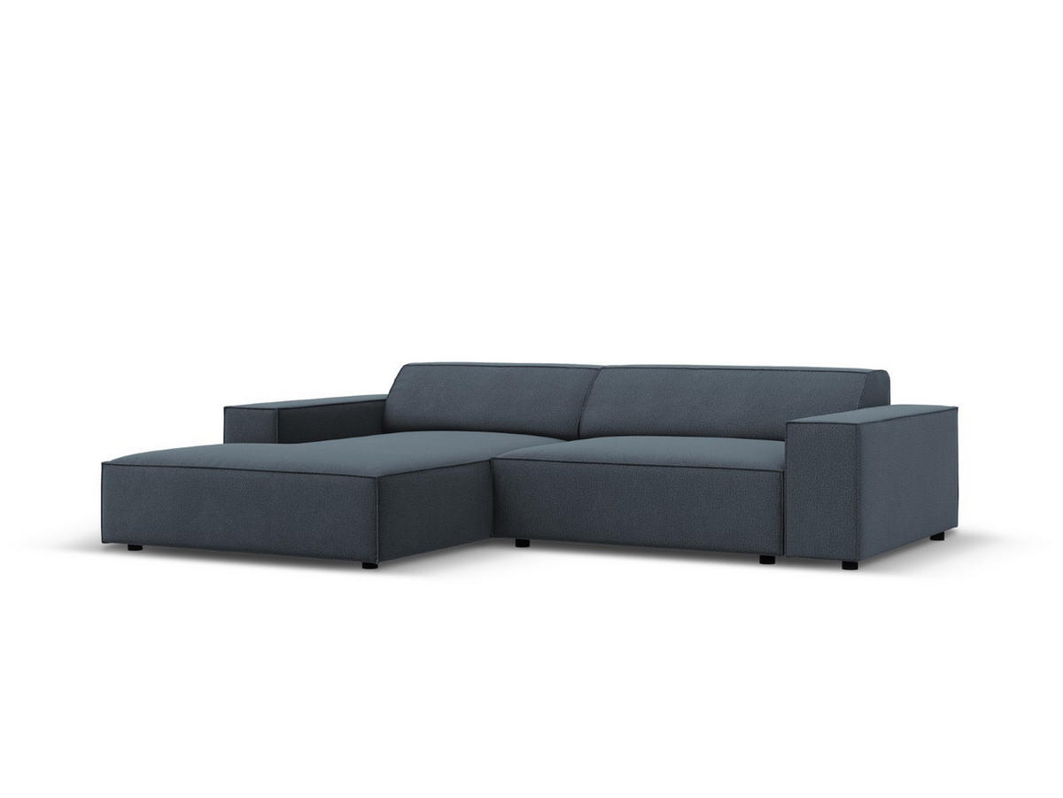 MODULARES-ECKSOFA links Jodie aus strukturiertem Stoff blau 3 Sitzplätze - Blau, Textil (166/224cm) - Micadoni