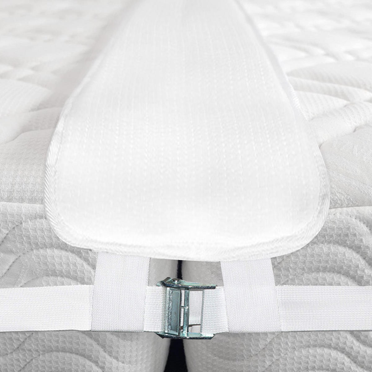 MATRATZENBRÜCKE mit Spanngurt 200cm - Weiß, Textil (25/200cm) - Vercart