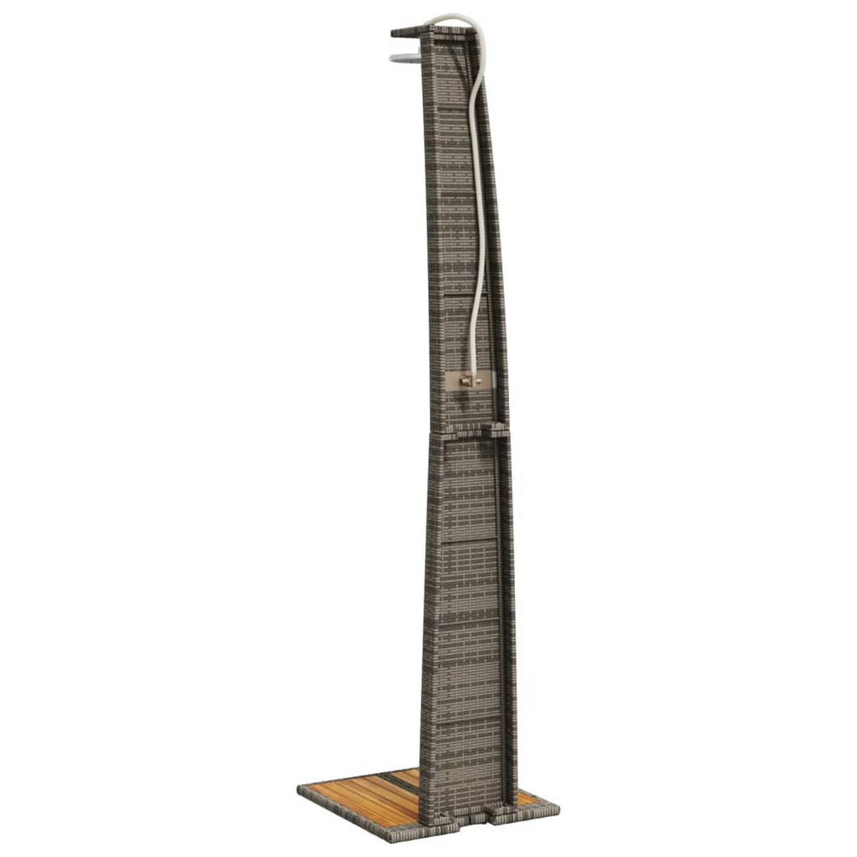 GARTENDUSCHE Grau 55/60/224 Cm Poly Rattan Und Akazienholz - Grau, Holz (55/224/60cm) - vidaXL