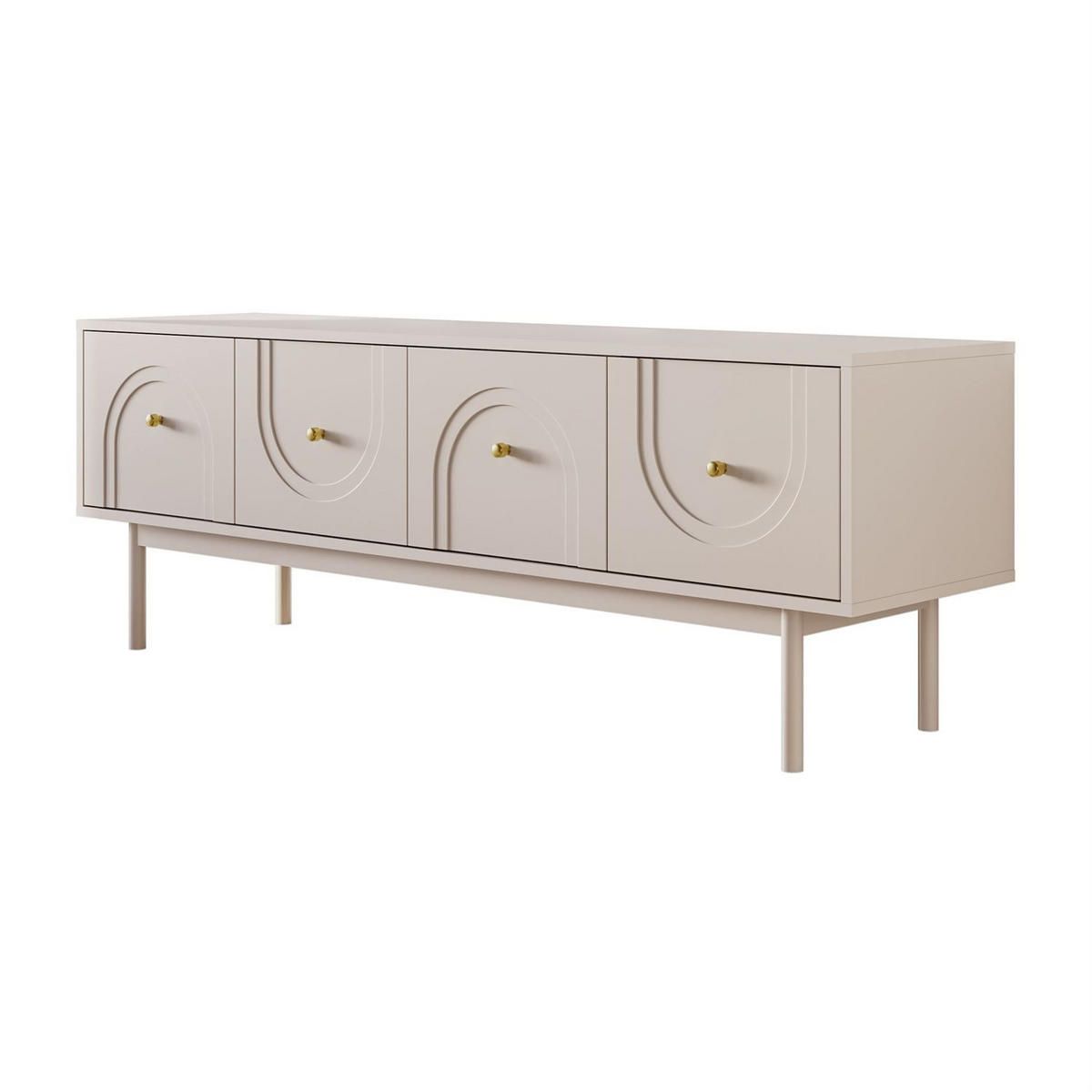 TV-SCHRANK LIBERTY auf Holzbeinen kaschmirfarben - Kaschmir, Holzwerkstoff (154/53.5/39cm) - Lookway