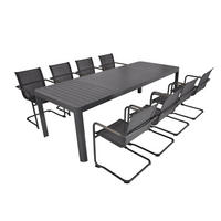 GARTEN-SITZGRUPPE Bjarne 9-teilig Gartenmöbel-Set - Grau, Kunststoff - DELUKE