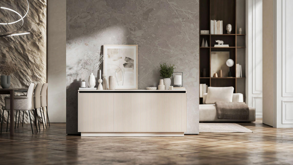 KOMMODE Selene 3D Kaschmir Matt Glamour 167 cm - Kaschmir, Holzwerkstoff (166.8/71.4/35cm) - Meble Lindner
