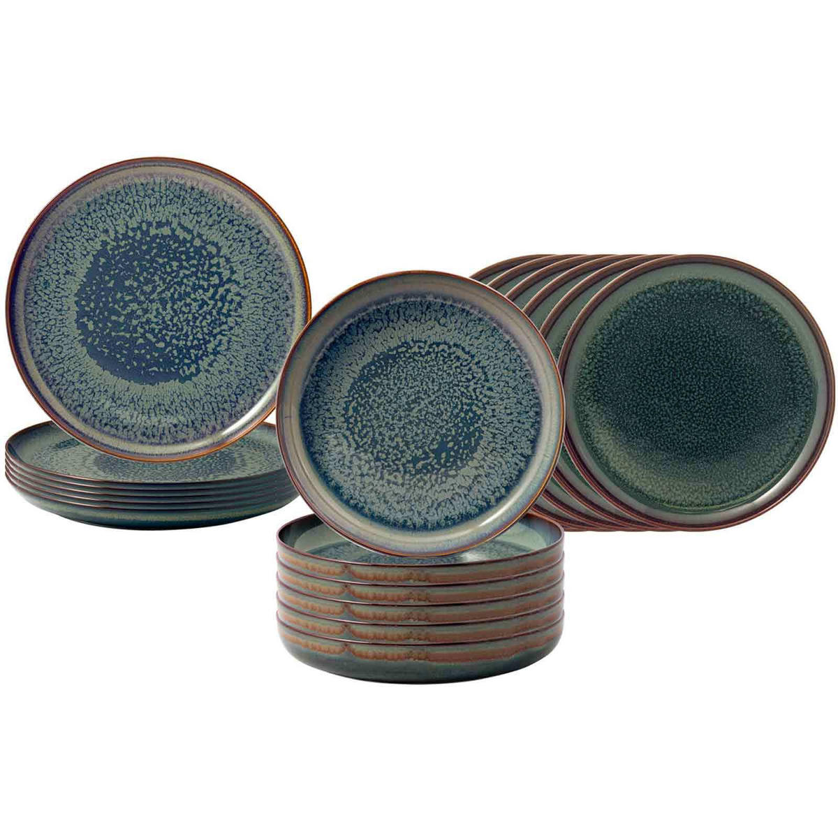 TELLER-SET Crafted Breeze 18er Set - Grün, Keramik (1/1/1cm) - like.Villeroy & Boch