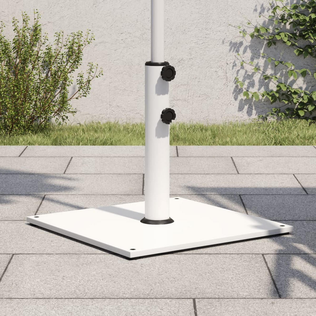 SONNENSCHIRMSTÄNDER Ø32/38/48 Mm Mast 17 Kg Quadratisch - Weiß, Metall (43/43cm) - vidaXL