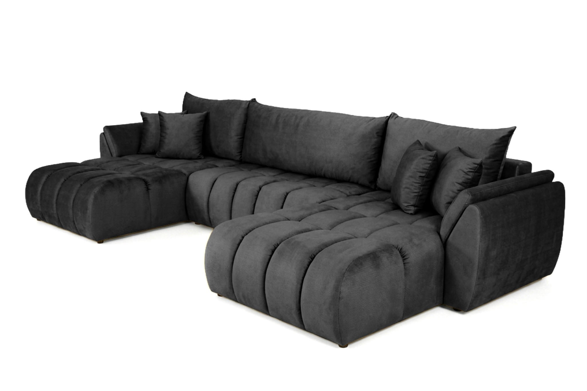 WOHNLANDSCHAFT Collin Mit Schlaffunktion - Dunkelgrau, Holzwerkstoff/Textil (382/85/185cm) - Fun Möbel