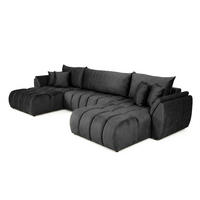 WOHNLANDSCHAFT Collin Mit Schlaffunktion - Dunkelgrau, Holzwerkstoff/Textil (382/85/185cm) - Fun Möbel