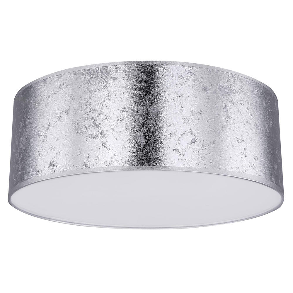 LED DECKENLEUCHTE AMY I Silber Textil - Silberfarben, Metall (40/40/17.5cm) - Globo Lighting