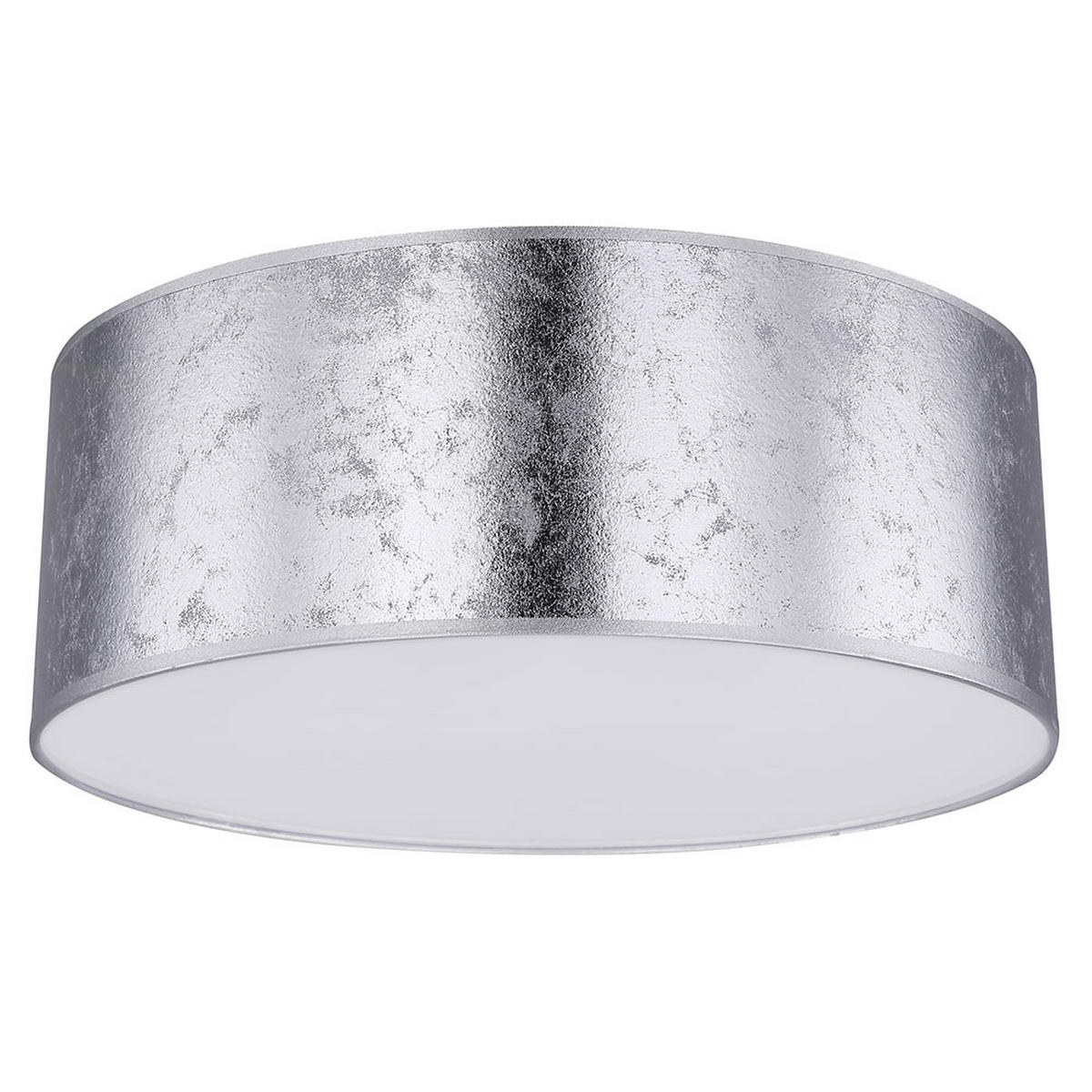 LED DECKENLEUCHTE AMY I Silber Textil - Silberfarben, Metall (40/40/17.5cm) - Globo Lighting