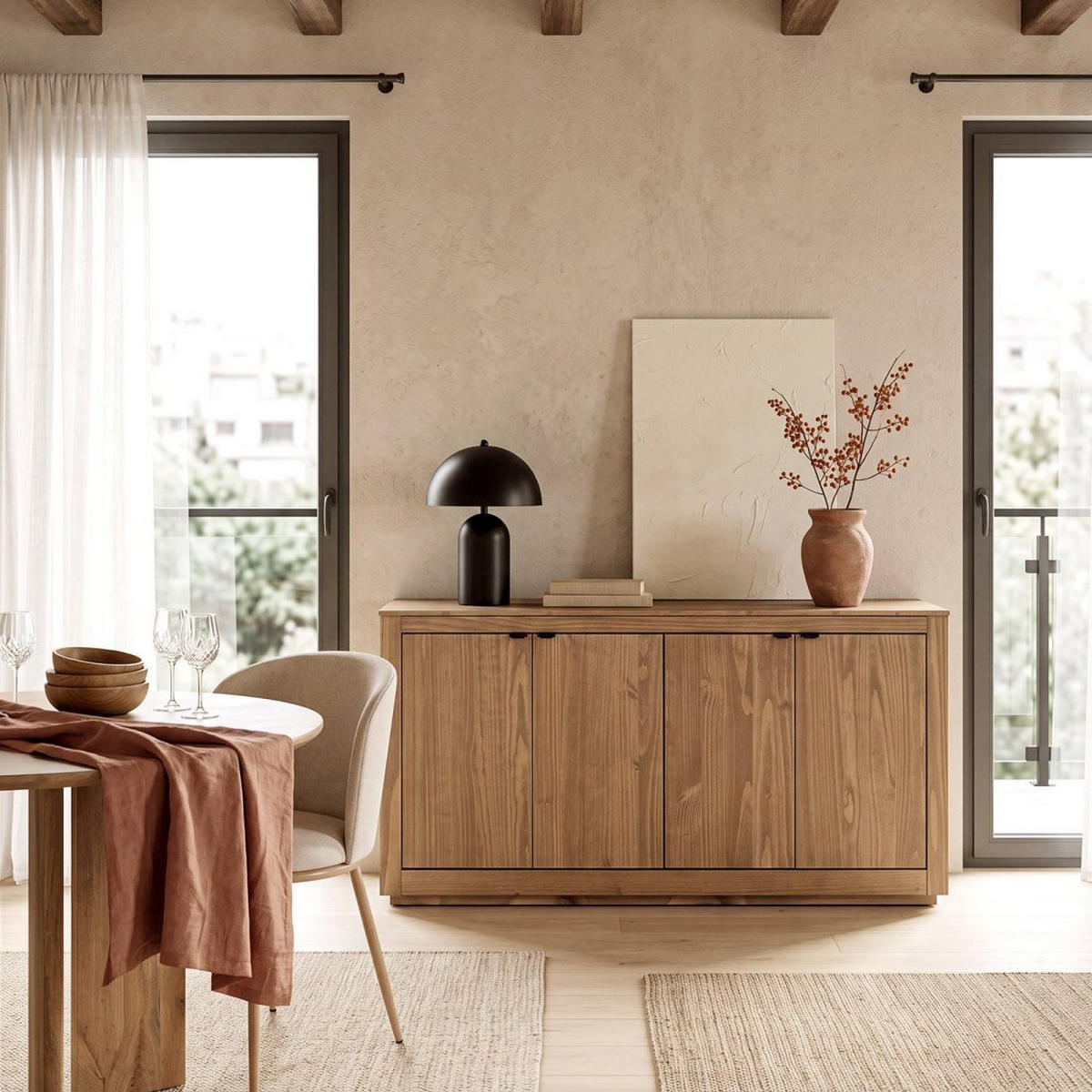 ANRICHTE NIEDRIGE Sven Natürlich 170 cm x 78 cm - Naturfarben, Holz (170/78/39cm) - Klast Home