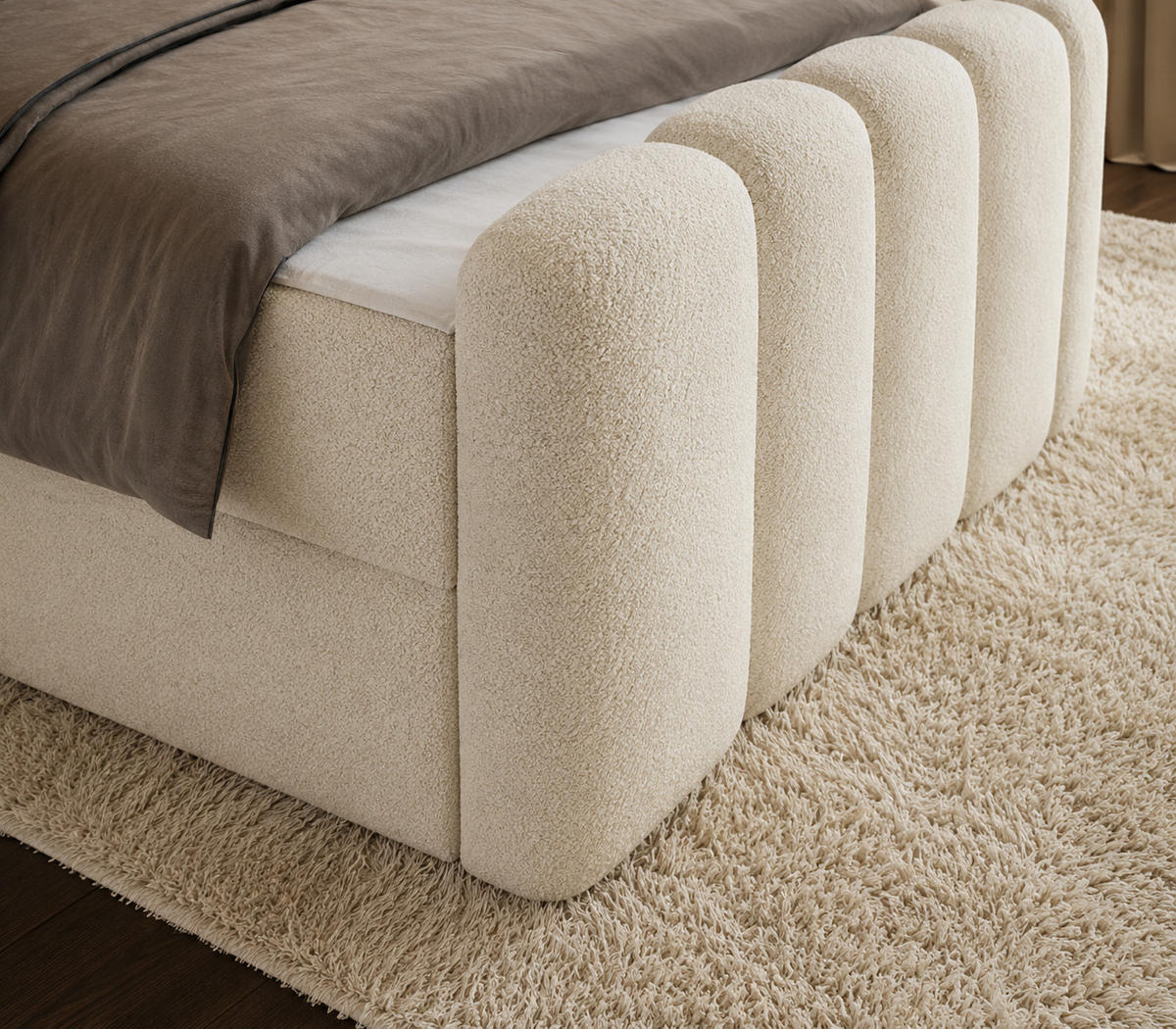 BOXBETT Nola mit Topper 180x200 Braun - Braun, Textil (180/200cm)