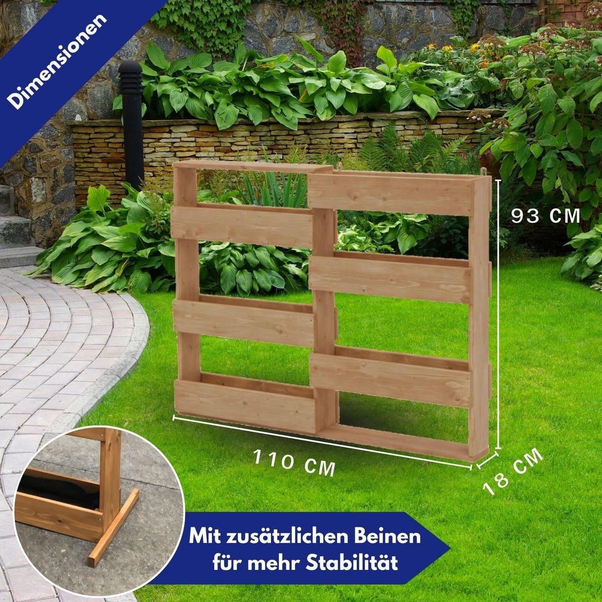VERTIKALBEET RIGA Kräuterbeet Holz 6 Pflanzkästen Farbe Braun - Braun, Holz (18/93/110cm) - Coemo