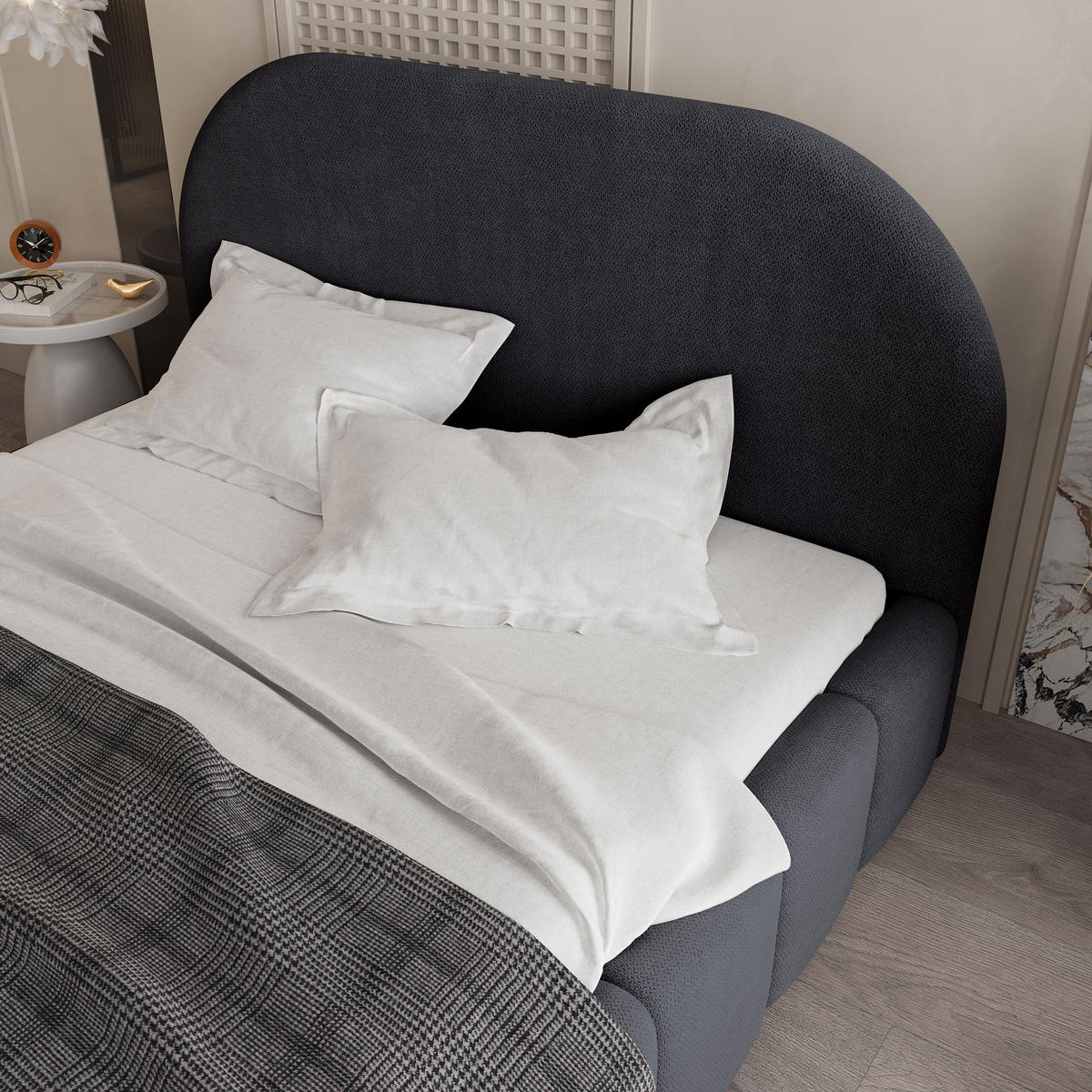 POLSTERBETT FLUSSO 180x200 cm mit Bettkästen - Schwarz - Schwarz, Holz (180/200cm) - MASSENO