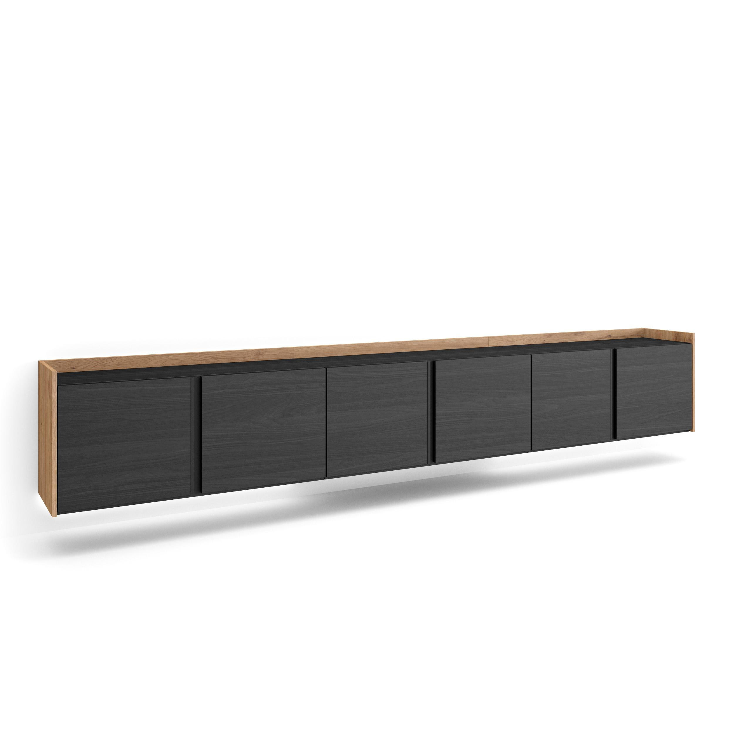 Skraut Home Lowboard, Schwarz 309x50x35 cm