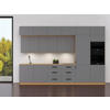 KÜCHENZEILE 360 cm - Langen K72-M360 - Beige/Schwarz, Holz/Metall (360/248/58cm)
