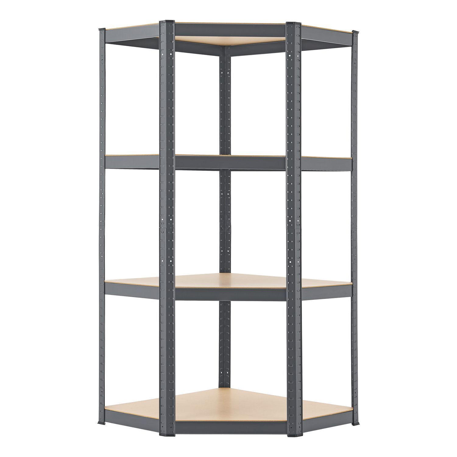 ECKREGAL Lagerregal Corner Easy grau 160x75x75 cm - Grau, Metall (75/160/75cm) - Juskys