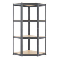 ECKREGAL Lagerregal Corner Easy grau 160x75x75 cm - Grau, Metall (75/160/75cm) - Juskys