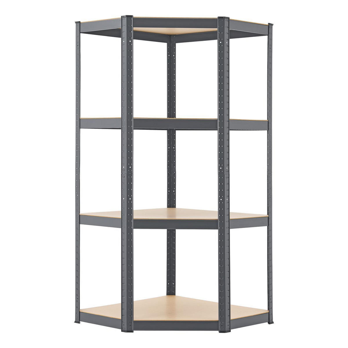 ECKREGAL Lagerregal Corner Easy grau 160x75x75 cm - Grau, Metall (75/160/75cm) - Juskys