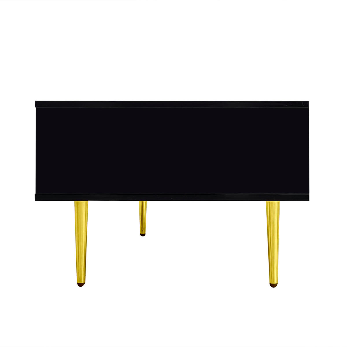 COUCHTISCH 100/60/41,5 cm Schwarz mit Hochglanz und 2 Schubladen - Schwarz, Holzwerkstoff (100/60/41.5cm) - OKWISH