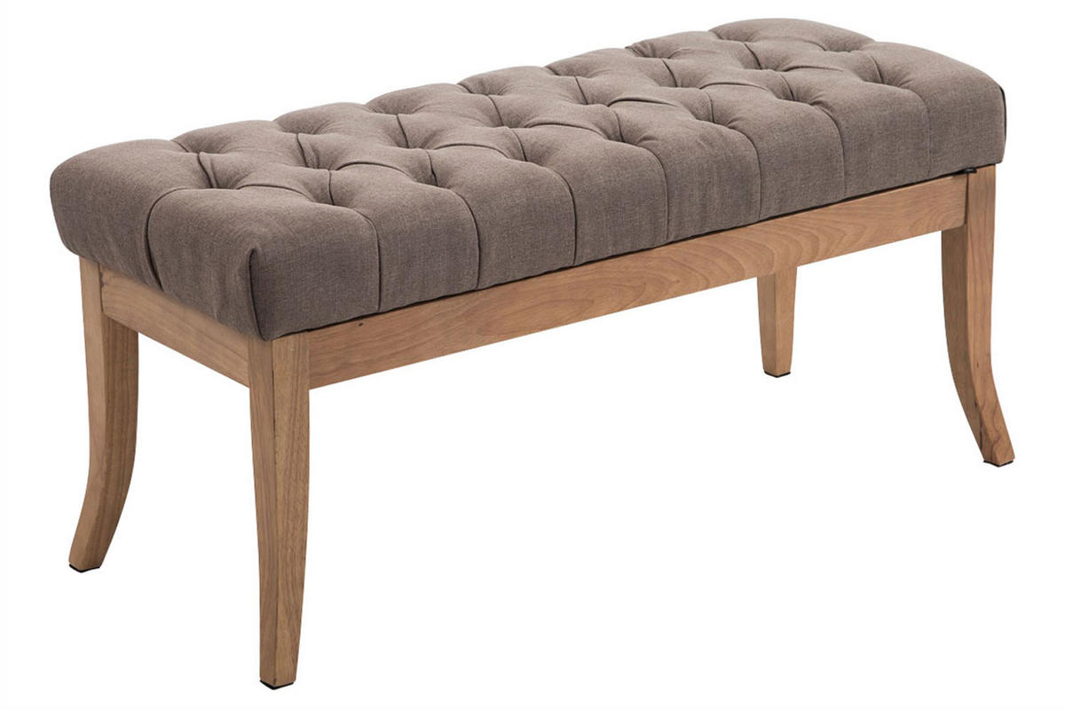SITZBANK 100/38 cm Stoff taupe - Taupe/Naturfarben, Holz/Textil (100/46/38cm) - CLP