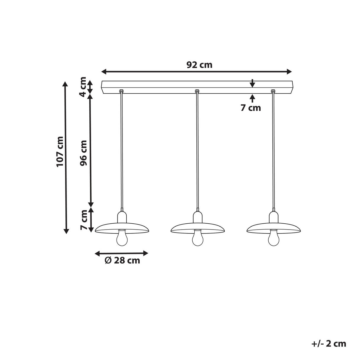 HÄNGELEUCHTE Manjeera 17/92/107 cm - Dunkelbraun, Holz (17/92/107cm) - Beliani