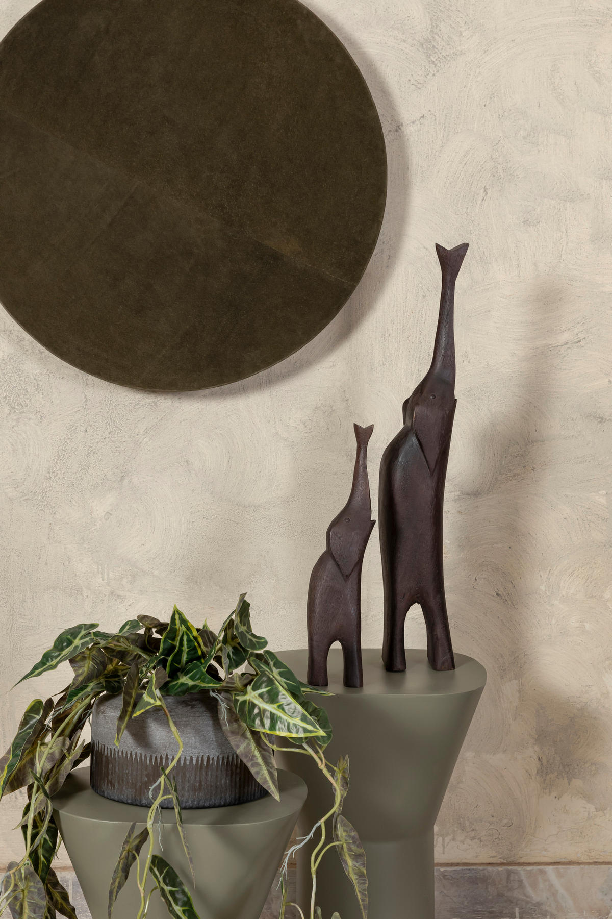 SKULPTUR Urte Braun 8/6/40cm - Braun, Holz (6/40/8cm) - PTMD Collection