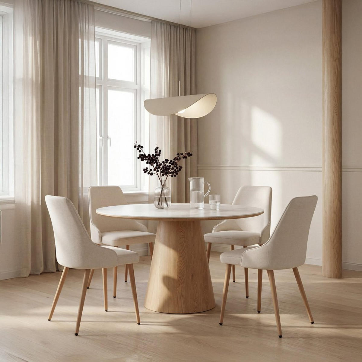 ESSZIMMERSTUHL Nika Beige 52 cm x 87 cm 2er-Set - Beige, Textil (52/87/58cm) - Klast Home