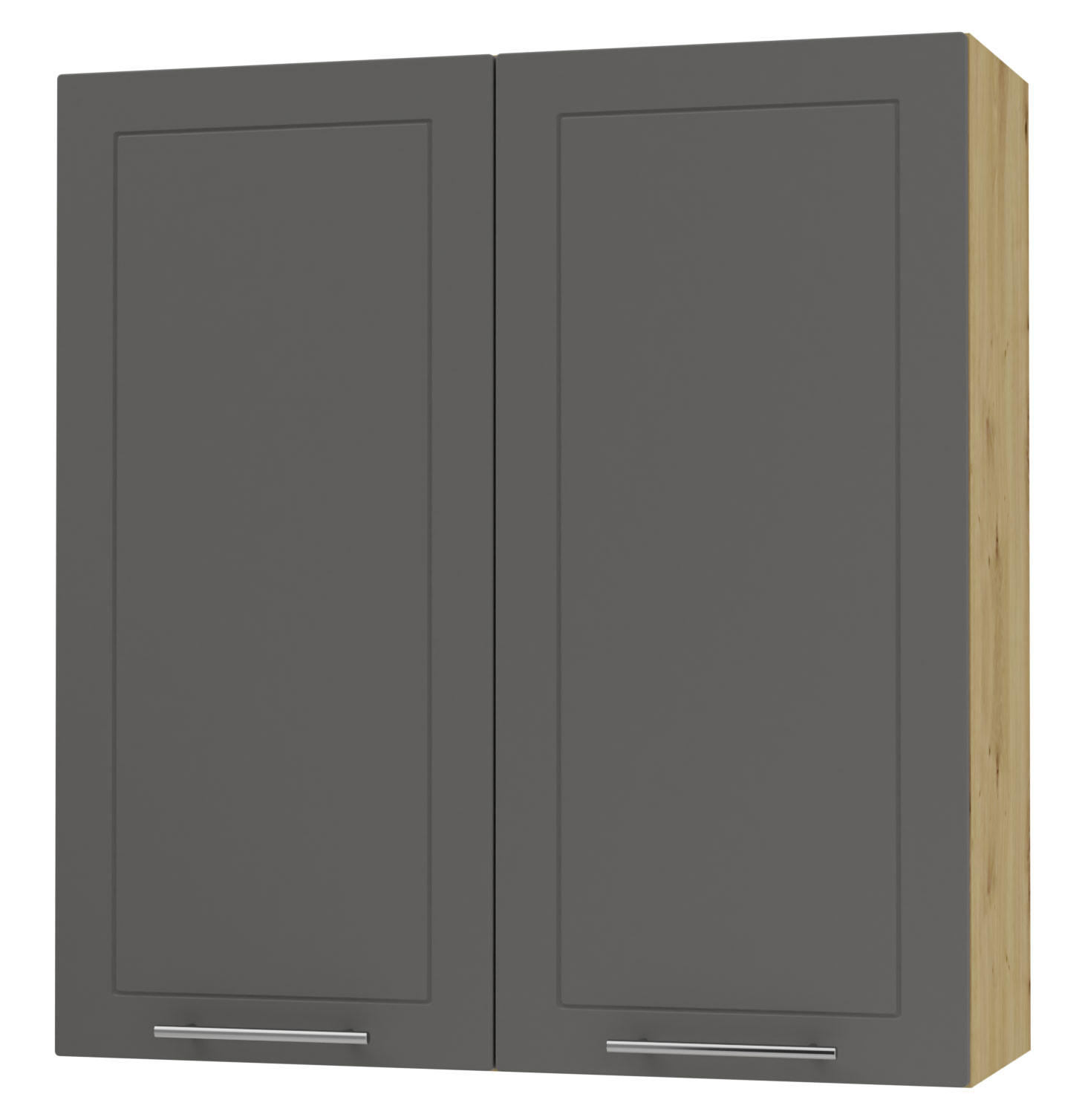 KÜCHENHÄNGESCHRANK Kvantum W4/90 Graphit Matt / Eiche Artisan Matt 90 / 32,5 / 96cm - Graphitfarben/Eiche Artisan, Holz/Holzwerkstoff (90/96/32.5cm) - Feldmann-Wohnen